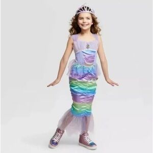 NWT Mermaid Halloween Costume Dress Kids iridescent Mermaid Costume